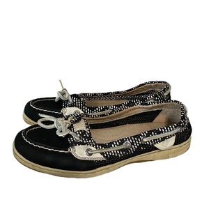 Sperry Black & White Top-Sider Boat Shoes